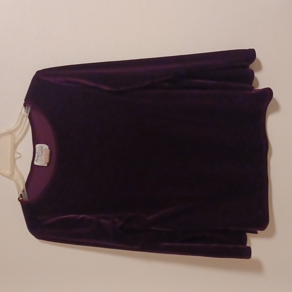 🙋Always Caroline petite vintage velour long sleeve top S 10-12 - Picture 1 of 10